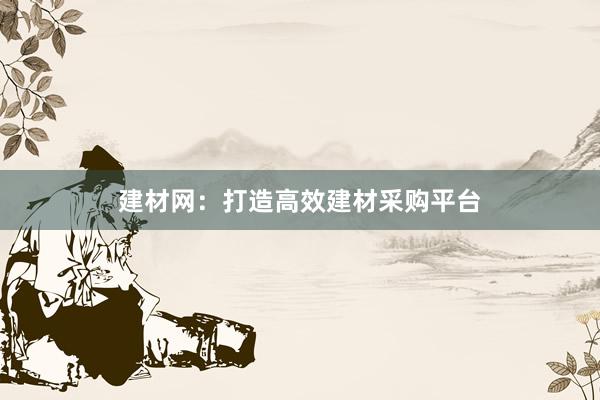 建材网：打造高效建材采购平台